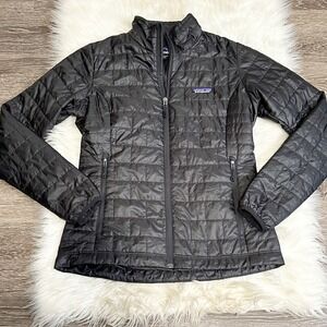 Patagonia Womens Nano Puff Jacket Size Small Black Gorpcore Insulated Quilted